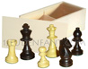 Coffret sapin et 32 pièces d échecs en buis feutr�es [n�3] (�chiquier non compris) 