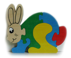Wooden Jigsaw - wooden rabbit