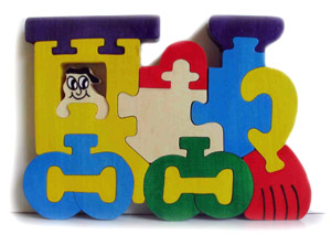 Puzzle en bois - locomotive