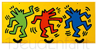 Portemanteau enfant Loup-Garou Keith Haring Jaune - Mobilier pour enfants de l'artiste Keith Haring