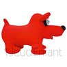 Red soft teddy dog LE MALIN - design: artist KEITH HARING 