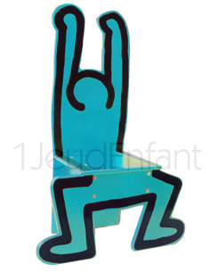 Chaise design Bleue en kit - Mobilier pour enfant de l'artiste Keith Haring